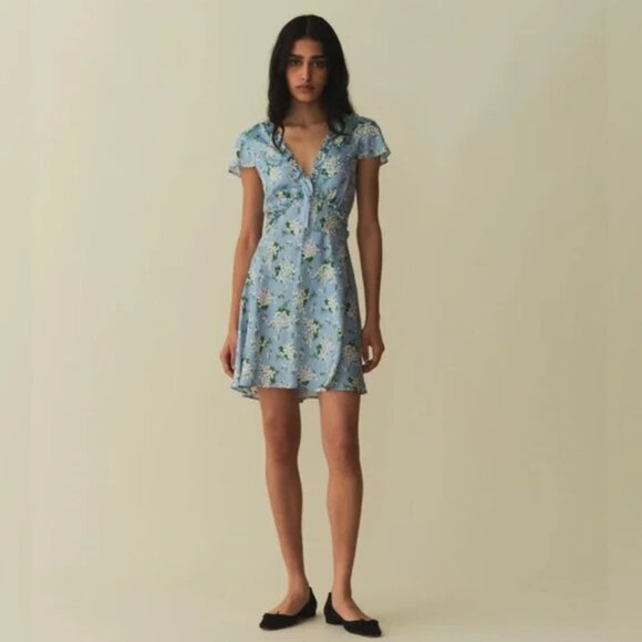 Doen Tayla Dress in Sky May Bell Floral SZ S - Picture 1 of 8